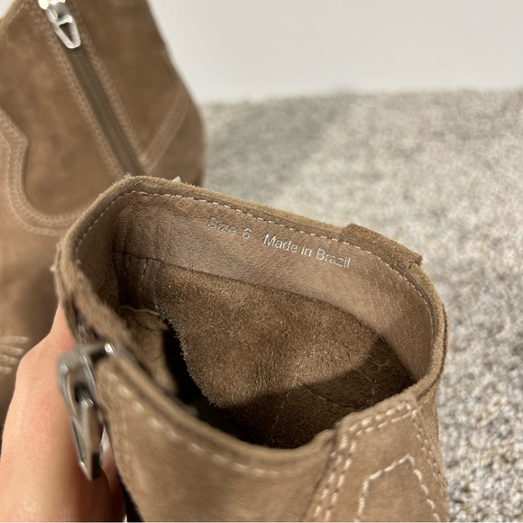 Dolce Vita Silma Western Leather Cowboy Bootie Tan Zipper Pointed Toe Size 6 - Picture 6 of 13